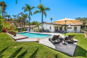 Unheated and fenced pool in the backyard. Please note: the main house is NOT part of your rental.