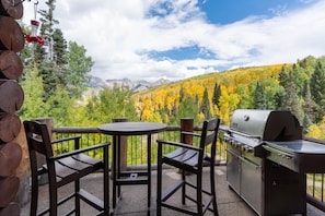 BBQ/grill and outdoor table.