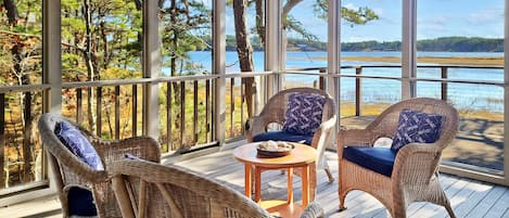 Enjoy the wonder screen porch with water views