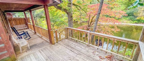 Patio overlooking river