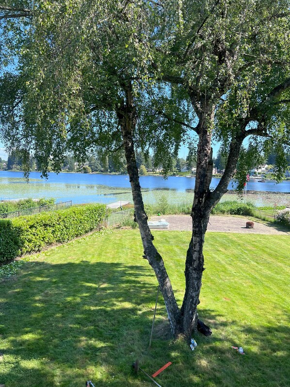 Serene Lake View from Upstairs Living Room