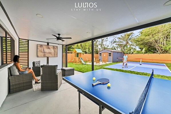 A trendy spot for ping pong battles: where fun meets fierce competition.