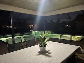 Night view overlooking Pool and Hot Tub