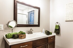 Refresh and rejuvenate in the stylish bathroom, meticulously designed and equipped with modern comforts for your convenience and relaxation. #StylishBathroom #RelaxationStation #PamperYourself