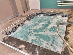 Indoor hot tub ready for your use after a long day on the ski slopes!