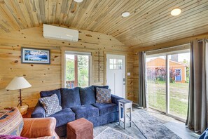 Living Area | Twin XL Bed | Flat-Screen TV | Electric Fireplace