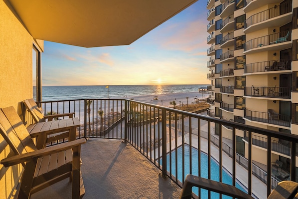 Spacious Balcony With Seating for 4 to Enjoy the Breathtaking Gulf Views