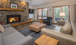 Cozy Living Area with Fireplace.