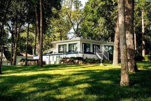 Lake view of the home.