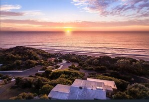 Aerial view from behind