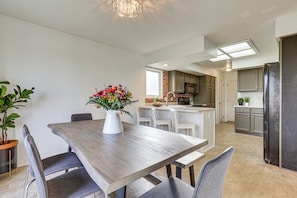 Dining Area | Fireplace | Loft | Board Games | Access to Patio
