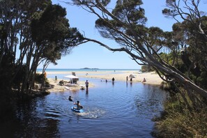 Sisters Beach bridge view: paddle in the creek. Salty Seahorse@Sisters Beach