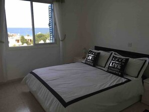 Bedroom with sea and sunset views