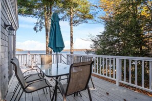 deck overlooking lake- what amazing views!