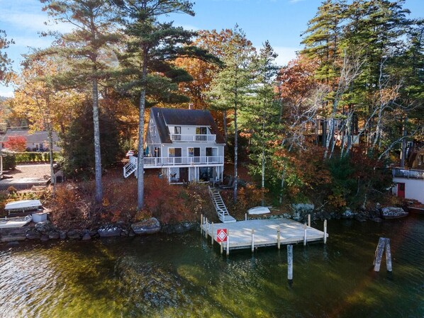 view of property and lake frontage from lake