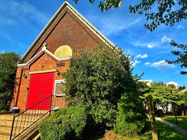 Behind these doors lies sanctuary - rest and relaxation, slumber beneath the glow of stained glass, and an escape to a simpler time with good food, walkable towns, & outdoors without the tent!