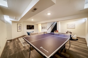 Pingpong table in the basement living room