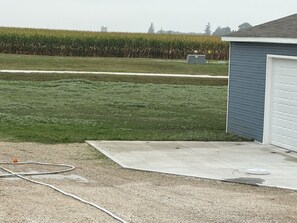 West facing cornfield from the garage.