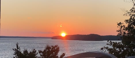 Beautiful sunsets from garage level porch