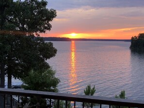 Beautiful sunsets from garage level porch