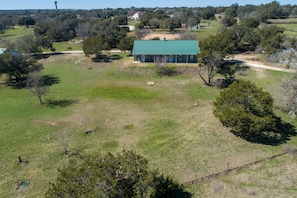 Aerial view of bardominium. 