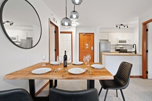 Enjoy a homecooked meal and share it around the dining table.