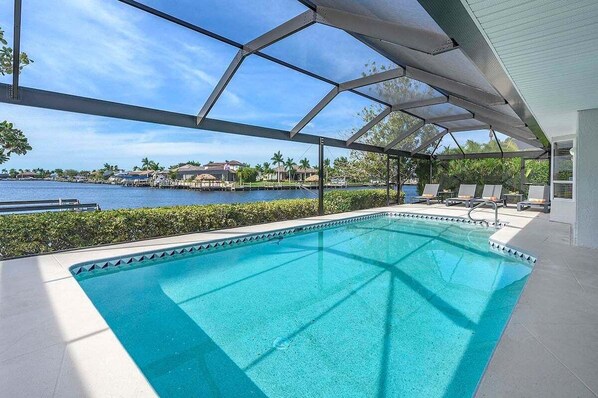 Pool Area with Western Facing Canal Views