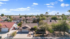 Aerial view of the home