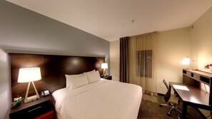 Drift to sleep in a comfortable bed after a busy day.