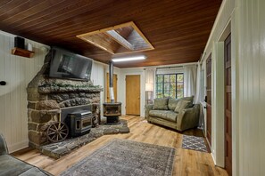 Lounge in our super comfy loveseat while enjoying the warm ambiance!