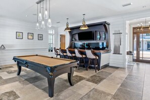 Billiards Table and Wet Bar On 1st Floor
