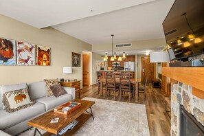 The open floor plan allows your group to enjoy each others company from any cozy spot in this vacation rental.