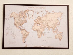 Pin Where You're From! Located in the Living Area