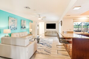 Living Room | 2 Queen Sleeper Sofas | Smart TV | Ceiling Fans