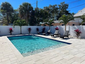 Sunbathe then cool down in the pool!