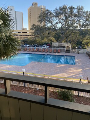 Pool view from your private balcony