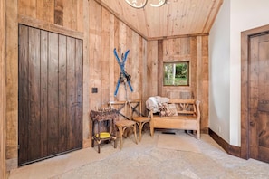 Front entrance and mudroom. Ample storage for boots, shoes, and jackets.