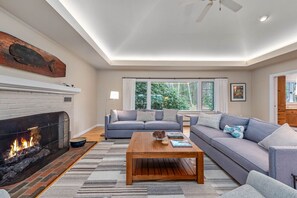 Cozy living room with gas fireplace