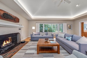Cozy living room with gas fireplace
