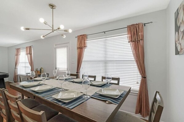 Gather 'round in style! Our 8-seater dining area sets the stage for memorable feasts and cherished moments. ️✨