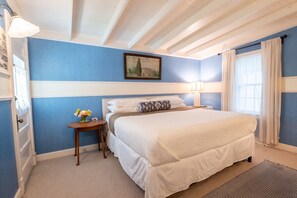 "Blue Bedroom" with a king-sized bed to relax after exploring Fredericksburg!