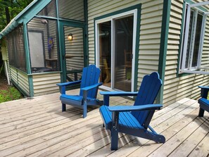 Nice poly-wood chairs on the deck.
