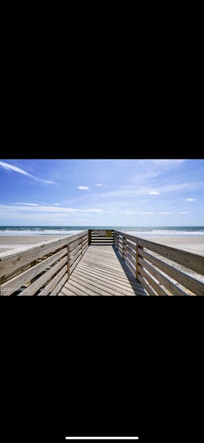 Gated beach access.