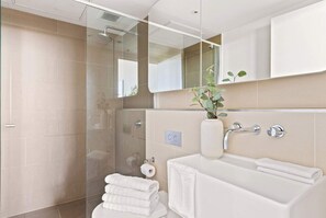 A warm & cozy bathroom.