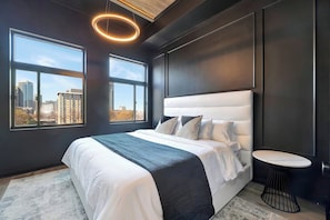 Spectacular master bedroom with a skyline view!