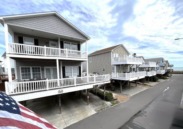House with Beach access at the end of the road.