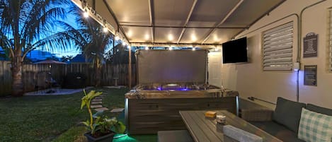 Backyard, turf patio.