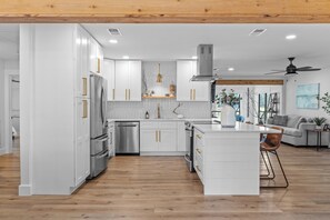 Renovated kitchen open to living area