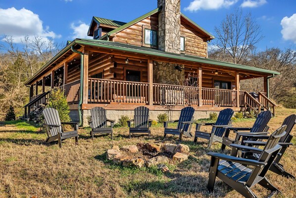 Fire pit and wrap around porch