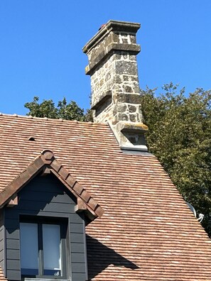 Bedroom window and chimney